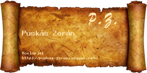 Puskás Zorán névjegykártya